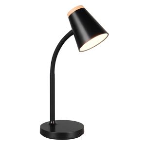 Lampada da tavolo moderna nera, Rahul, 4,5W, 3000K LED, con interruttore