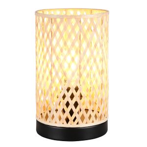 Lampada da tavolo in rattan marrone, Laut, con interruttore