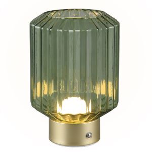 Lampada da tavolo ricaricabile retrò in ottone, Tamer, 2W, 3000K LED, controllo touch