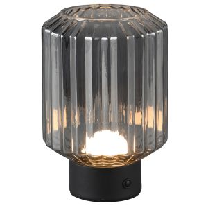 Lampada da tavolo ricaricabile retrò nera, Tamer, 2W, 3000K LED, controllo touch