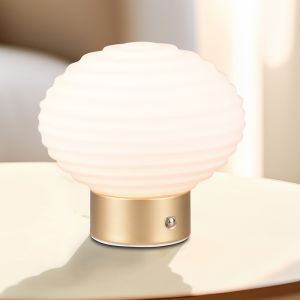Lampada da tavolo ricaricabile retrò in ottone, Walid, 2W, 3000K LED, controllo touch