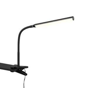 Lampada con morsetto moderna nera, Rommert, 5W, bianco regolabile tra caldo e freddo LED, controllo touch