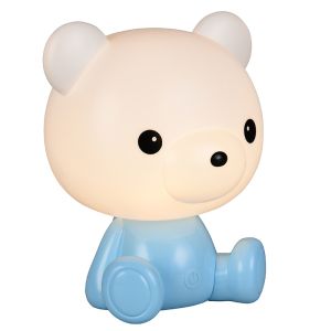 Lampada da tavolo per bambini blu in plastica, Lumibear, 0,3W, RGB LED, con interruttore