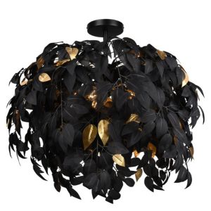 Lampada da soffitto retrò nera, Urwa