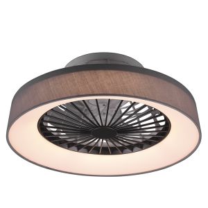 Ventilatore da soffitto moderno grigio, Chante, 30W, bianco regolabile tra caldo e freddo LED, con telecomando