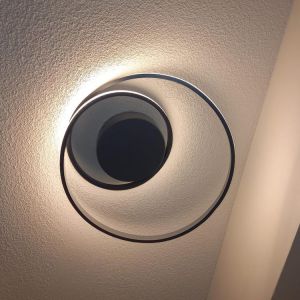 Plafoniera moderna tortora, Sassandra, 22W, 3000K LED, dimmer in 3 fasi