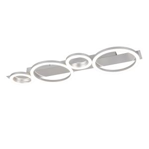 Lampada da soffitto design cromata, Ishaan, 26,5W, 4000K LED