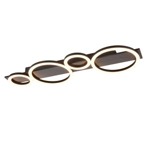 Lampada da soffitto design nera, Ishaan, 26,5W, 3000K LED