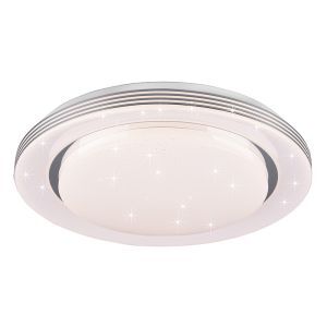 Plafoniera moderna bianca, Alpha, 22,5W, bianco regolabile tra caldo e freddo LED, con telecomando