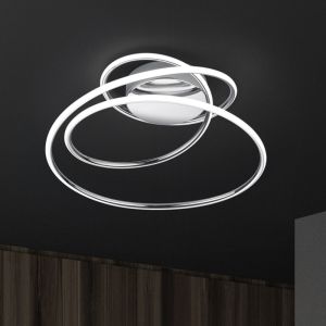 Plafoniera design cromata, Marell, 36W, 4000K LED, dimmer in 3 fasi