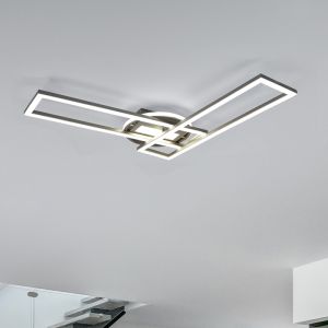 Plafoniera moderna in nichel, Jadon, 30W, bianco regolabile tra caldo e freddo LED