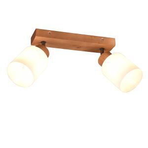 Faretto da soffitto in legno marrone, Myron