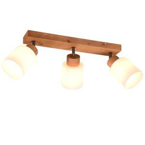 Faretto da soffitto in legno marrone, Myron