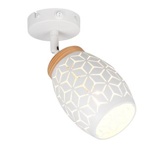 Faretto da parete moderno bianco, Delana, con interruttore