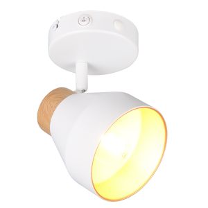 Faretto da parete moderno bianco, Riette, con interruttore