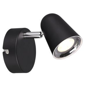 Faretto da parete moderno nero, Taj, 3W, 3000K LED