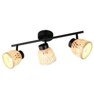 Faretto da soffitto in rattan marrone, Laut