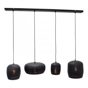 Lampada a sospensione nera industriale, Kasim