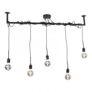 Lampada a sospensione nera industriale, Kester