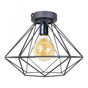 Lampada da soffitto nera industriale, Merlon