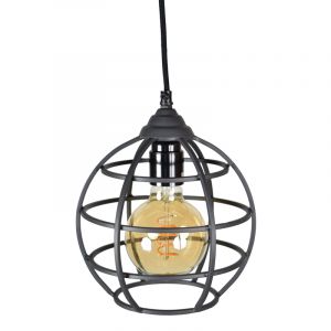 Lampada a sospensione nera industriale, Roland