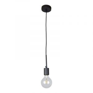 Lampada a sospensione senza paralume nera industriale, Bolb