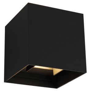 Lampada da parete up down nera moderna, Binari, 6W, 2700K LED, IP65