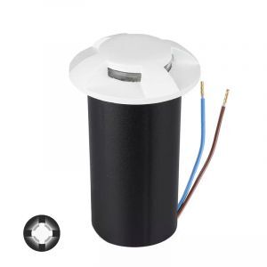 Faretto da esterno a pavimento bianco moderno, Marcus, 1W, 6500K LED, IP67