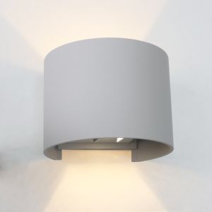 Lampada da parete up down grigia moderna, Dion, 6W, 3000K LED, IP65