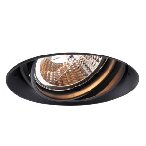 Faretto da incasso senza cornice nero moderno, Wilhelm, GU10 AR111