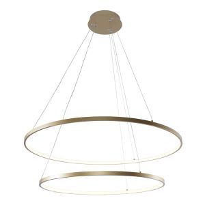Lampada a sospensione dorata design, Kubra, 60W, bianco regolabile tra caldo e freddo LED