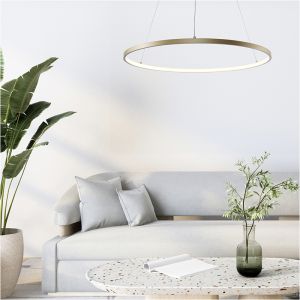 Lampada a sospensione dorata design, Kubra, 28W, bianco regolabile tra caldo e freddo LED