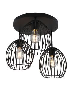 Lampada da soffitto nera industriale, Wiro