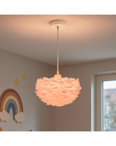 Lampada a sospensione rosa in tessuto, Suzie