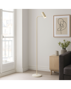 Lampada da terra beige moderna, Carlos, con interruttore