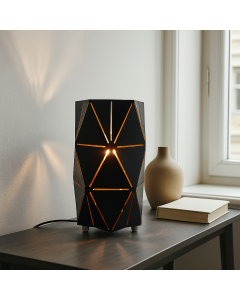 Lampada da tavolo dorata moderna, Sivar, con interruttore