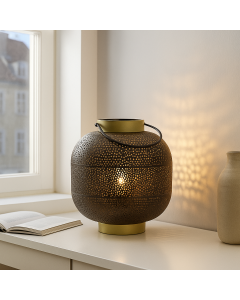 Lampada da tavolo dorata moderna, Sivar, con interruttore