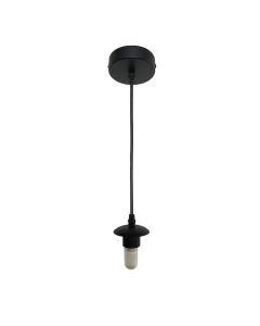 Lampada a sospensione senza paralume nera metallo, Aafje, IP44