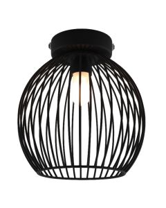 Lampada da soffitto da bagno nera industriale, Wiro, IP44