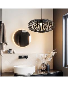 Lampada a sospensione da bagno nera industriale, Lieve, IP44