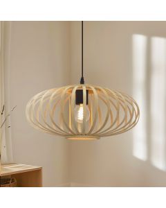 Lampada a sospensione in bambù marrone, Lieve