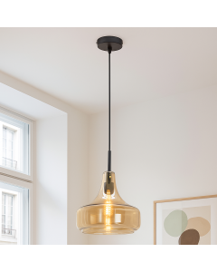 Lampada a sospensione ambrata moderna, Yael