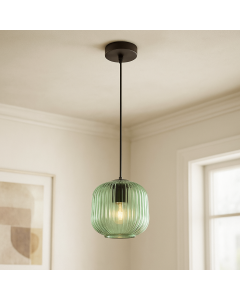 Lampada a sospensione verde design, Charlois