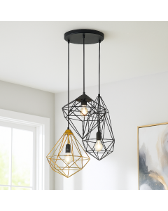 Lampada a sospensione nera industriale, Nida