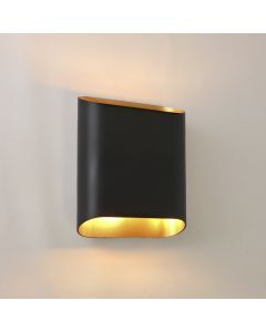 Lampada da parete up down nera moderna, Bouke