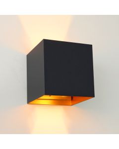 Lampada da parete up down nera moderna, Dion, IP65