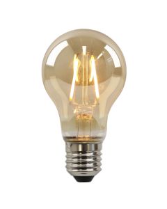 Olucia lampadina a filamento LED E27 regolabile Yona, ambra, A60, 2W, 2200K