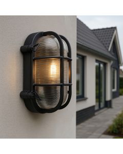 Lampada da esterno nera industriale, Luce, IP44