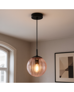 Lampada a sospensione rosa retrò, Rifka