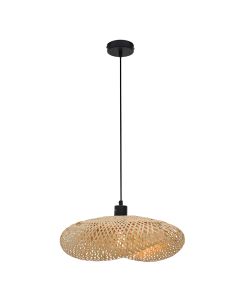 Lampada a sospensione in bambù marrone, Sezen